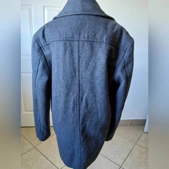 Merona womens winter pea coat double breasted wool brend gray size medium - Picture 4 of 16